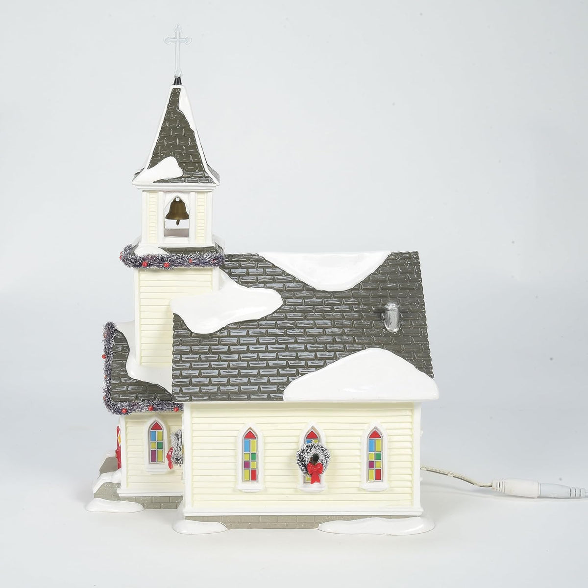 Department 56 Original Snow Village Holy Family Church Lit Building and Figurine Set, 10.63 Inch, Multicolor