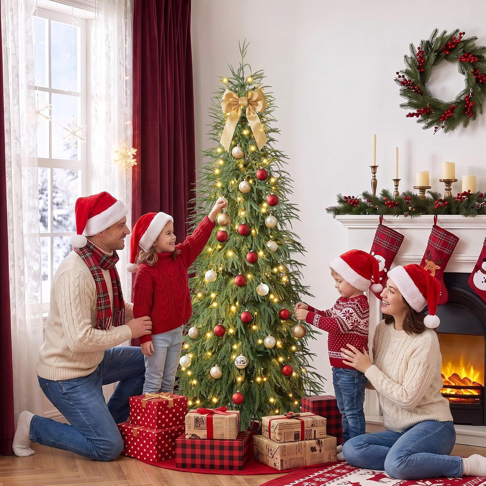 VeriNatural 7ft Prelit Christmas Tree - Artificial Norfolk Pine, 220 LEDs