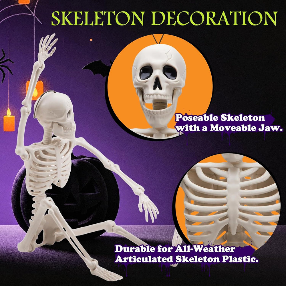 KIRAAT 10 Pack 16" Halloween Skeletons Set for Halloween Decorations Par...