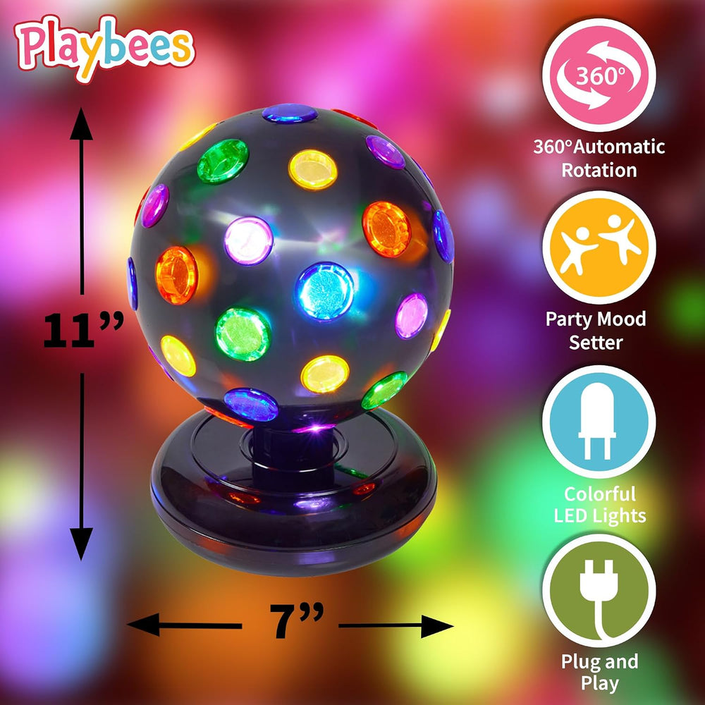 Playbees Rotating Disco Ball with LED Lights, 11 Inch Party Light for Home