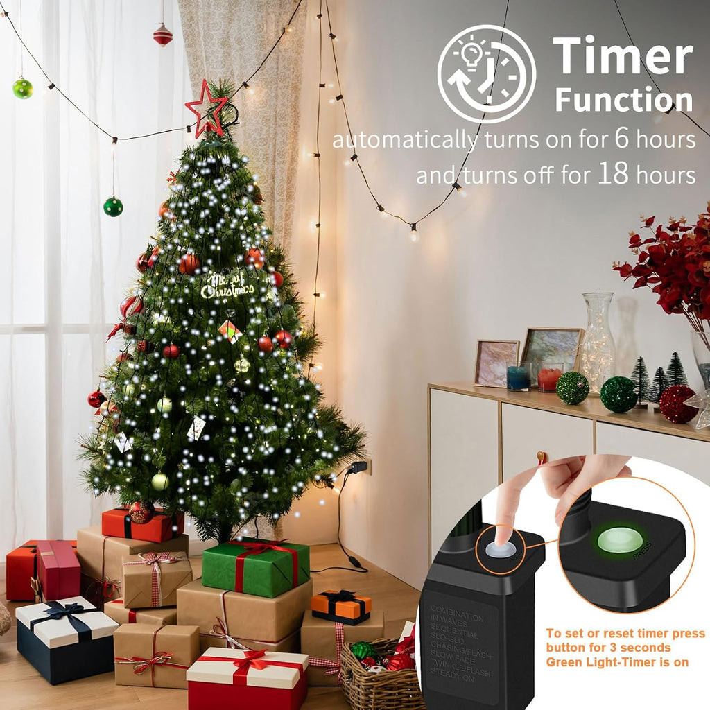 bolweo christmas tree lights 592led 16 lines 8 showing dimensions