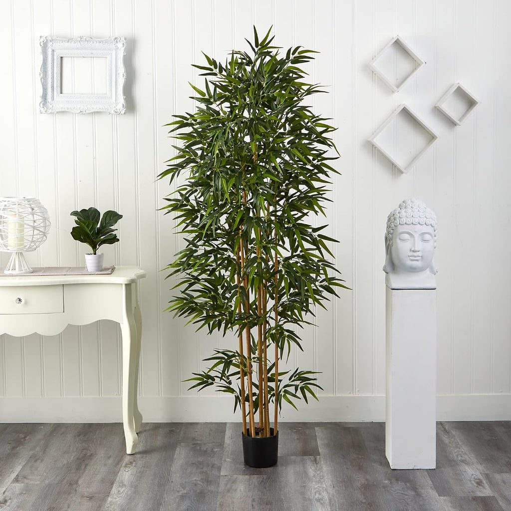 nearly natural 75 in artificial bamboo tree with, close-up detail