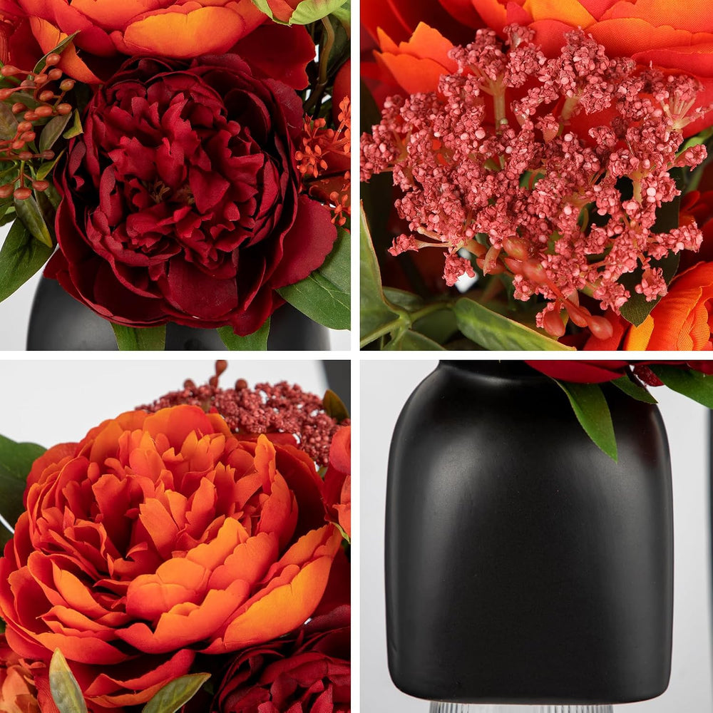 Fall Flowers in Vase Fall Table Centerpiece Faux Floral Arrangements Centerpi...