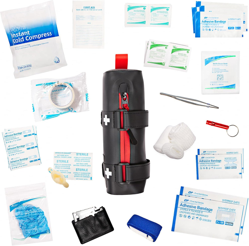 Bike First Aid Kit for Cyclist's, Compact Waterproof Case, Attaches to Bi...