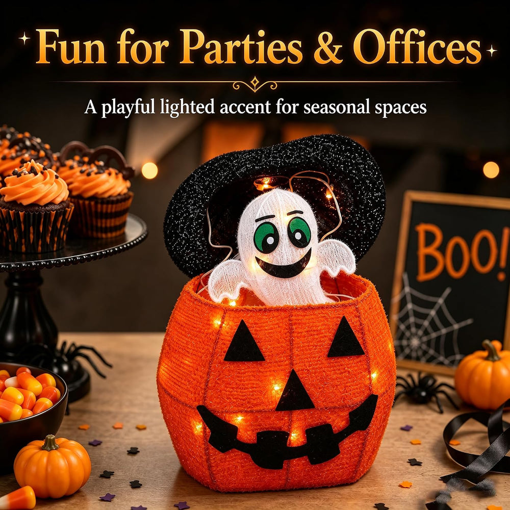 Halloween Decorations Outdoor, Lighted Pop-Up Ghost Gift Box