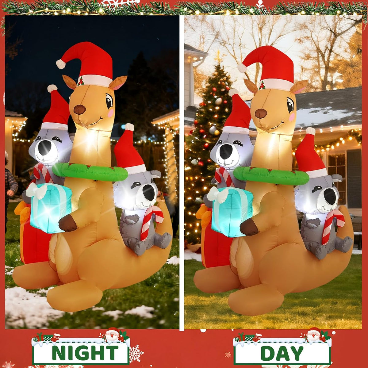7ft kangaroo koala inflatable decoration with built-in led, package contents