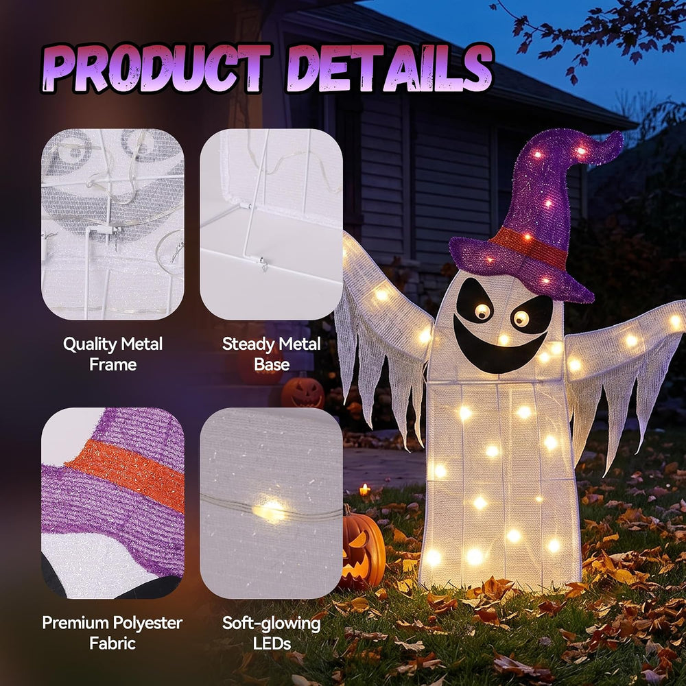 30" H Large Lighted SwingingGhost Halloween for Indoor Outdoor Decorations