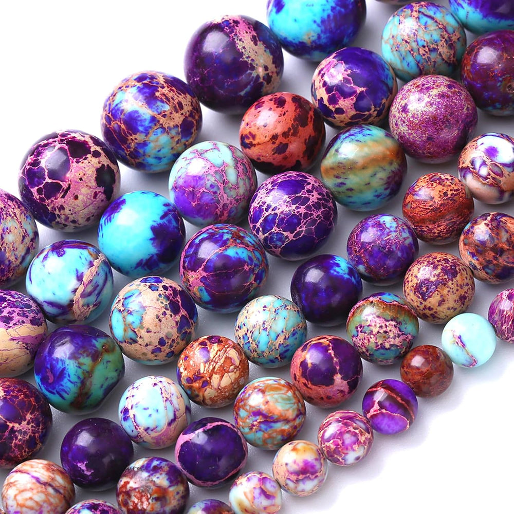 72pcs 10MM Natural Purple Emperor Stone Beads Round Loose Crystal Energy Bead...