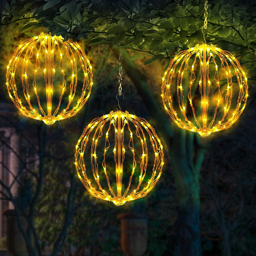 12 Inch Christmas Ball Lights, 3 Pack Outdoor Christmas Decorations