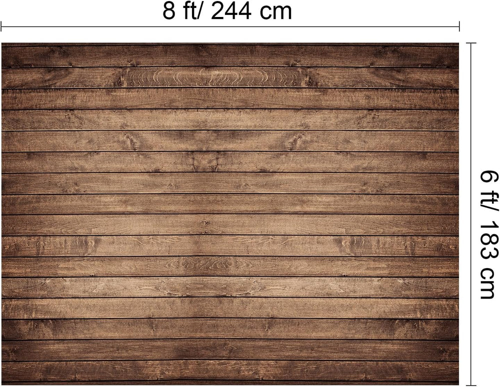Mixweer Wood Backdrop for Photoshoot Western Party Decoration, 10 x 8 ft