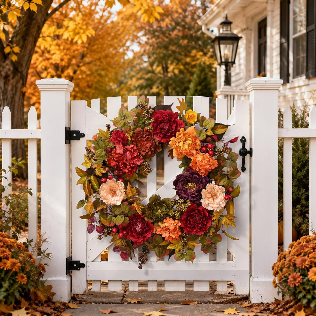 fall wreaths for front door, 24 inch fall, package contents