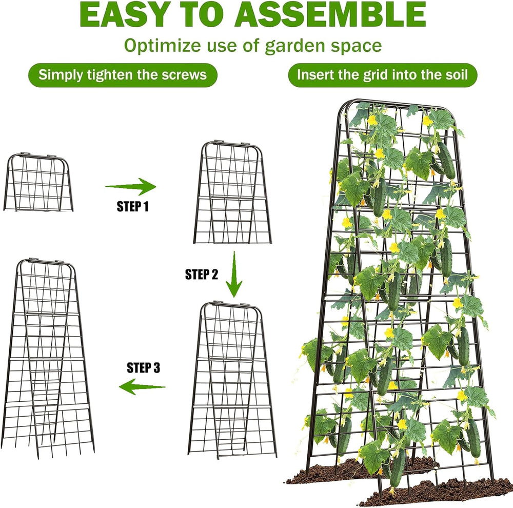 Heavy Duty 50"x17" Adjustable A-Frame Trellis for Climbing Plants –...