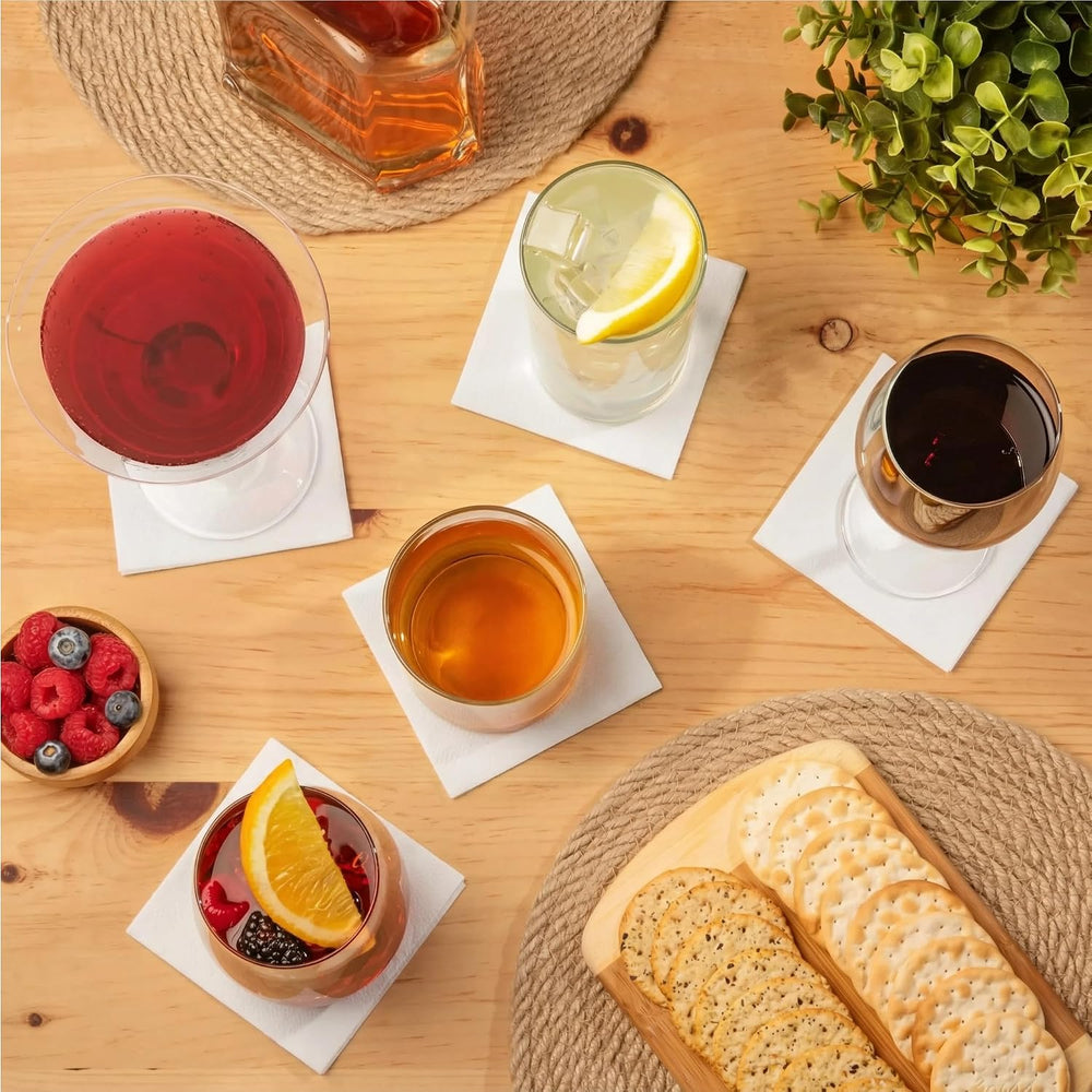 AMERICAN HOMESTEAD White Cocktail Napkins - Premium 4.75"x4.75" Dis...