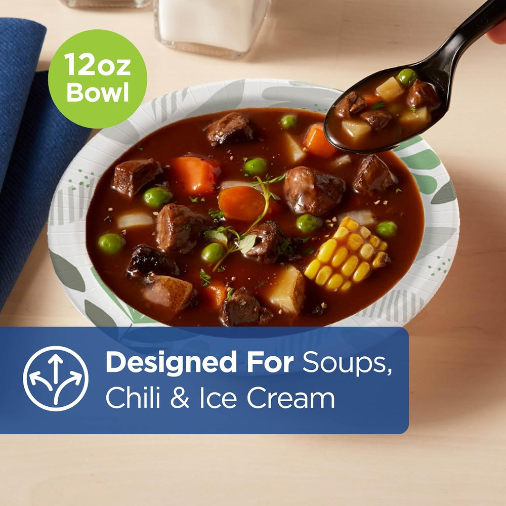 Dixie Ultra 12 oz Heavy-Weight Paper Bowls By GP PRO, Pathways Design, 500 Co...