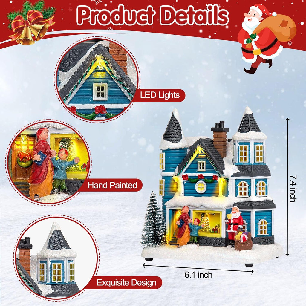 7.4" LED Lighted Christmas Collectible Building with Light & Music Modes