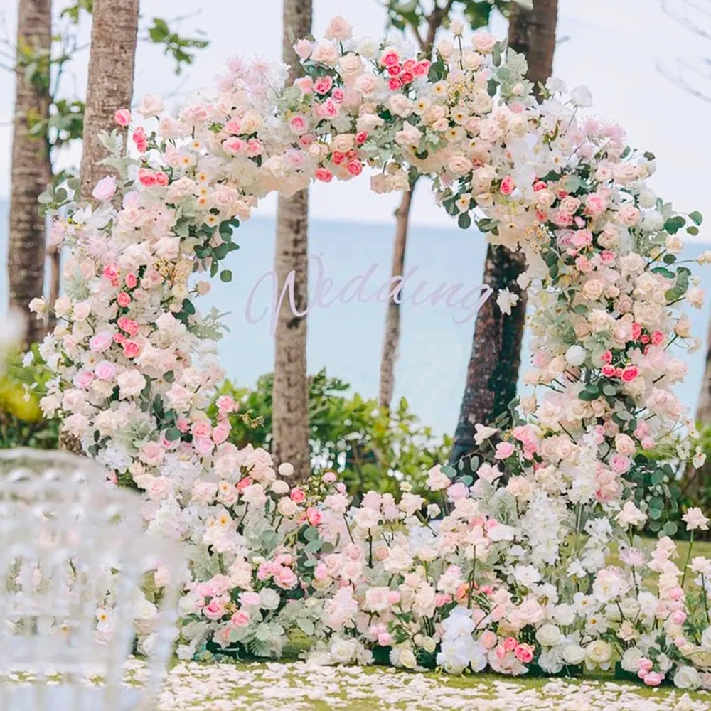 Round Backdrop Stand 5FT Gold Metal Circle Balloon Arch Frame