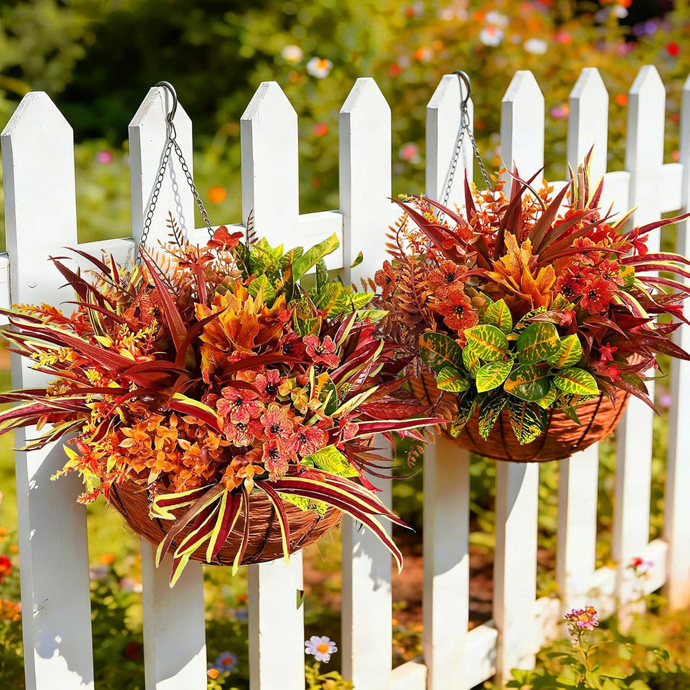 Artificial Plants with Fall Leaves,18Pcs Fake Greenery Stems Autumn Flowers f...