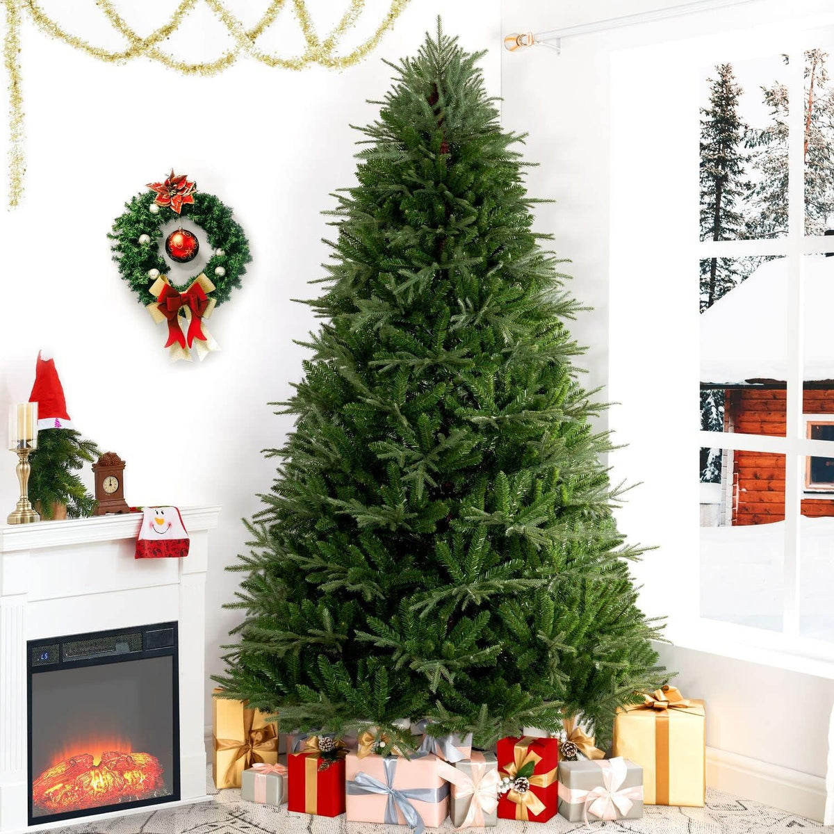 Naomi Home Camden 7.5 ft Pre-Lit Christmas Tree, 600 Warm Lights