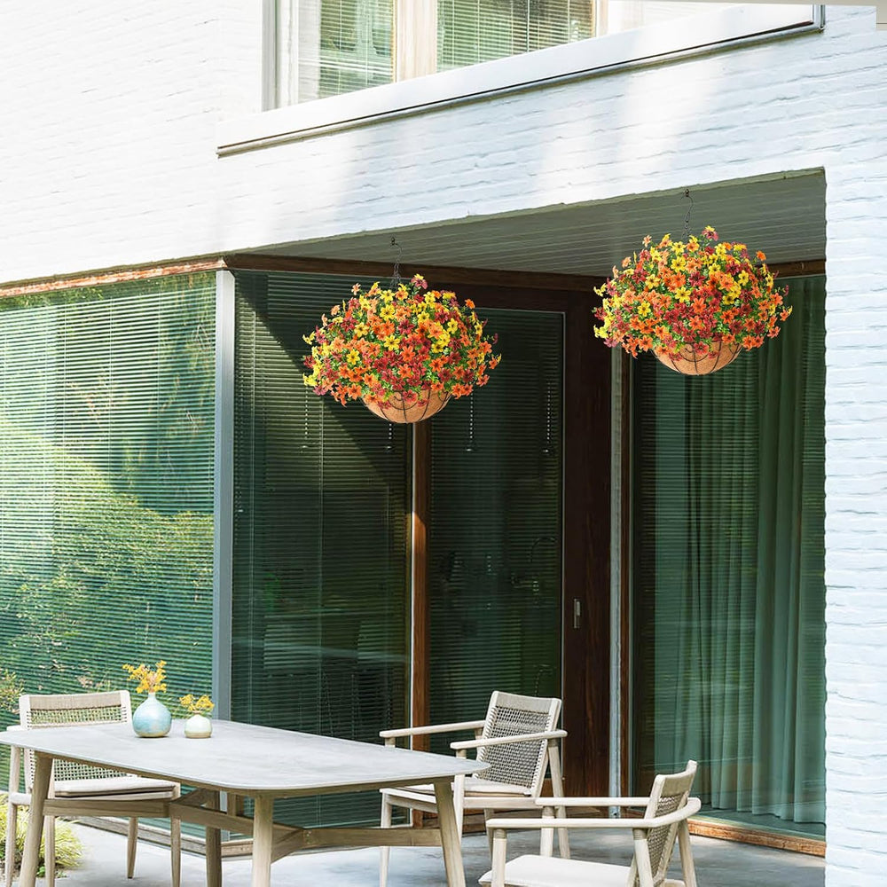 Artificial Flowers for Outdoors Faux Fall Hanging Baskets UV Resistant
