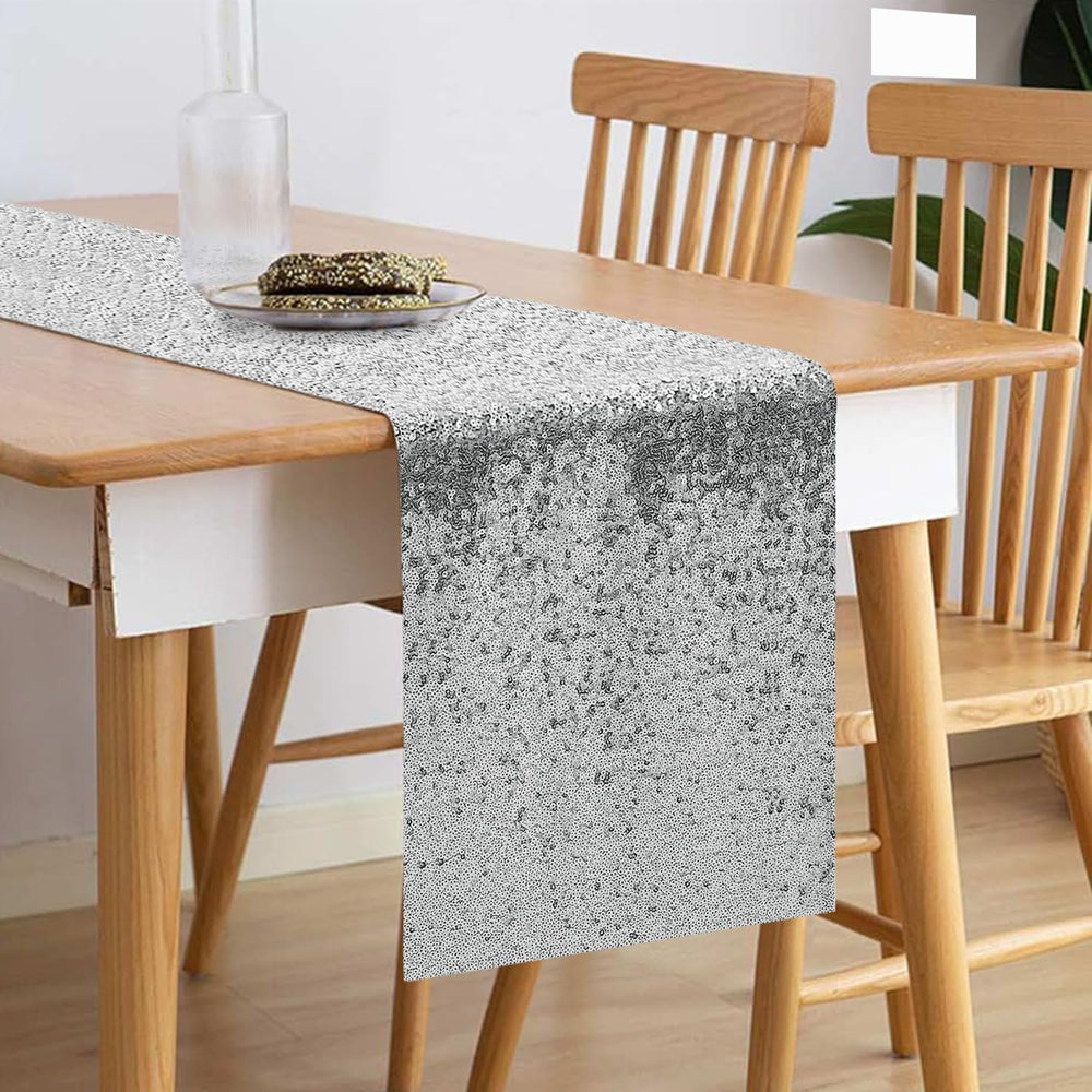 10 Packs 12 x 72 inches Silver Sequin Table Runner