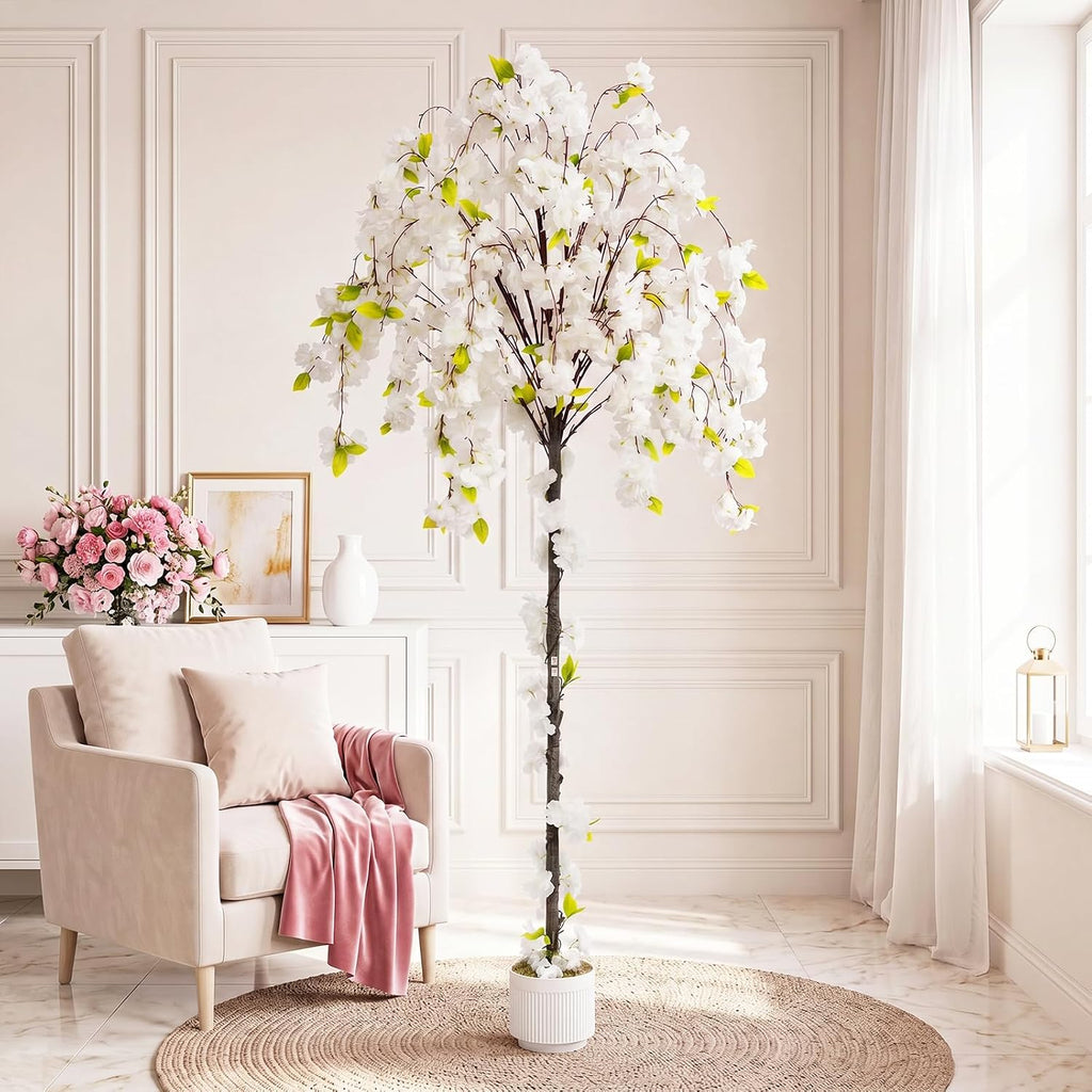 6ft artificial cherry blossom tree, faux sakura tree on a desk or shelf