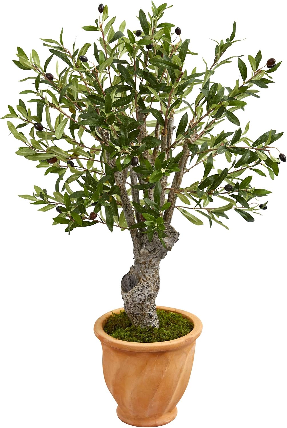 Nearly Natural 3ft. Olive Artificial Tree in Terracotta Planter