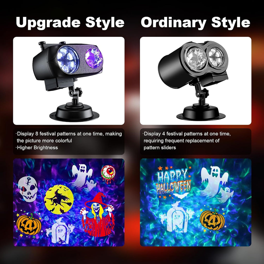 2026 upgraded halloween projector, 8 patterns (ocean wave, side view