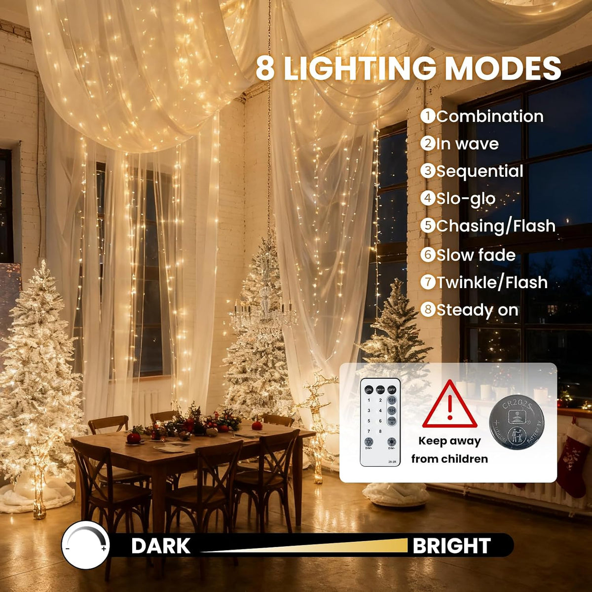 dailyart 2000led fairy lights 130ft christmas lights with shown in use