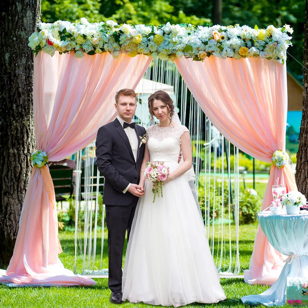 Wokceer Square Backdrop Stand White Metal Wedding Arch Stand 6.6FT x 6.6FT