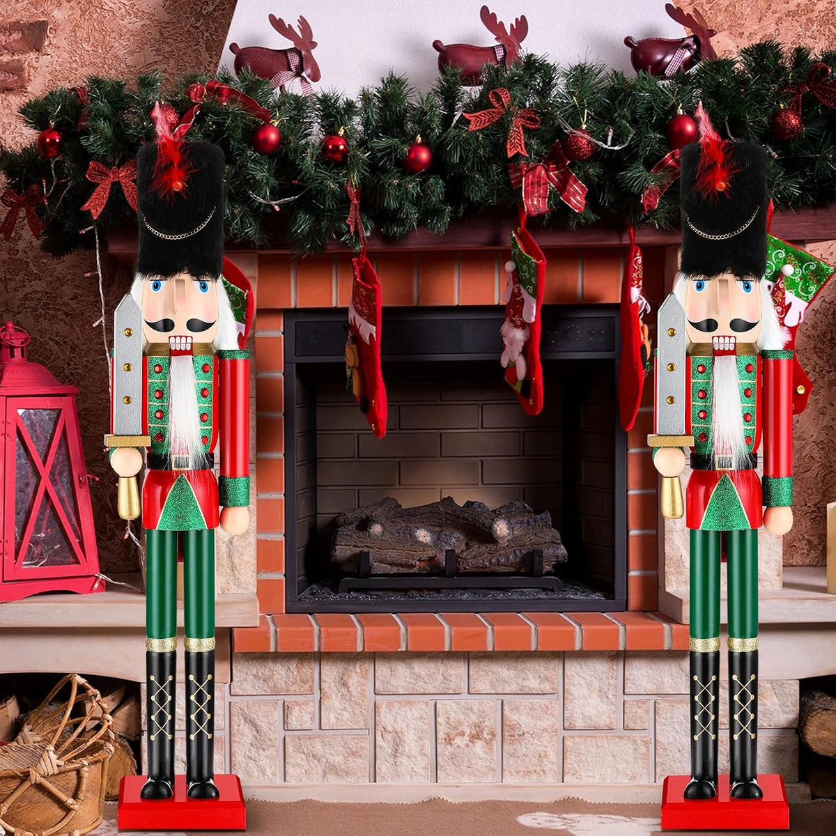 thyle 2 pcs 32 inch christmas wooden nutcracker, package contents