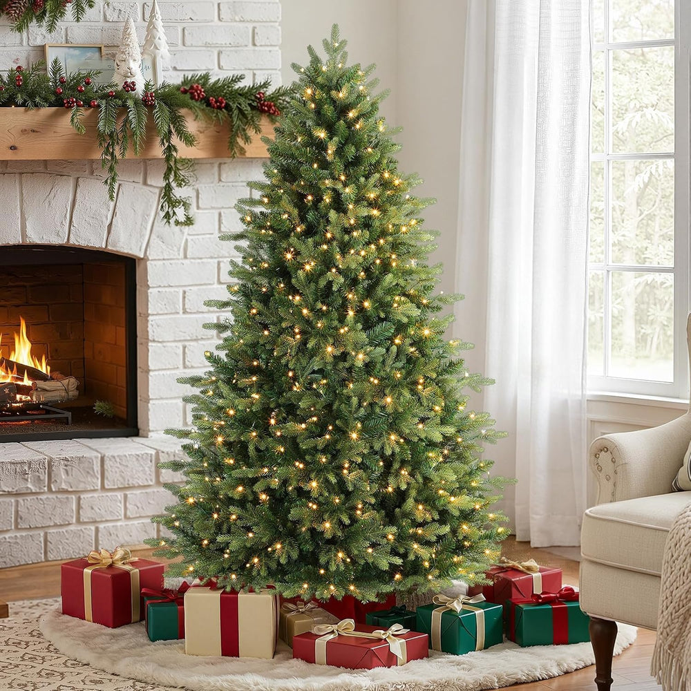 Alupssuc 5ft Prelit Artificial Hinged Fir Christmas Tree with Color Lights