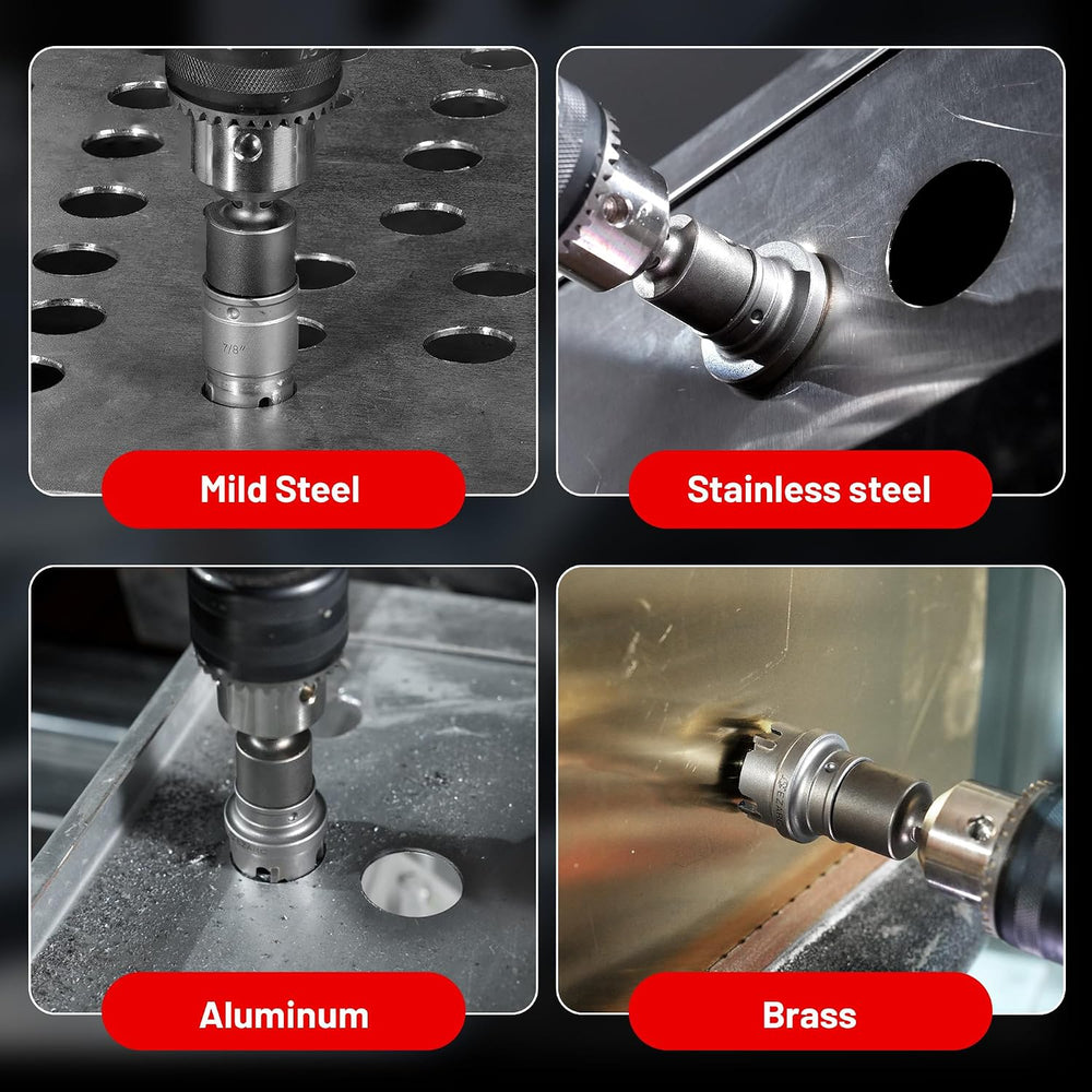 EZARC 9PCS Quick Change Carbide Hole Saw Kit, 7/8"-2" for Stainless...