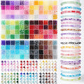 Gaspletu 7200PCS 6mm Glass Beads Bracelet Making Kit, 144 Colors Crystal Beads for Jewelry Making, 6 Box Round Beads Suitable for Beginners