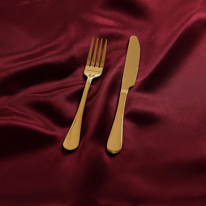 50 Pieces Burgundy Satin Napkins, 17" x 17" Square Table Napkins, Silky Soft Smooth Washable Napkins for Restaurant, Weddings, Dinner, Party Decoration