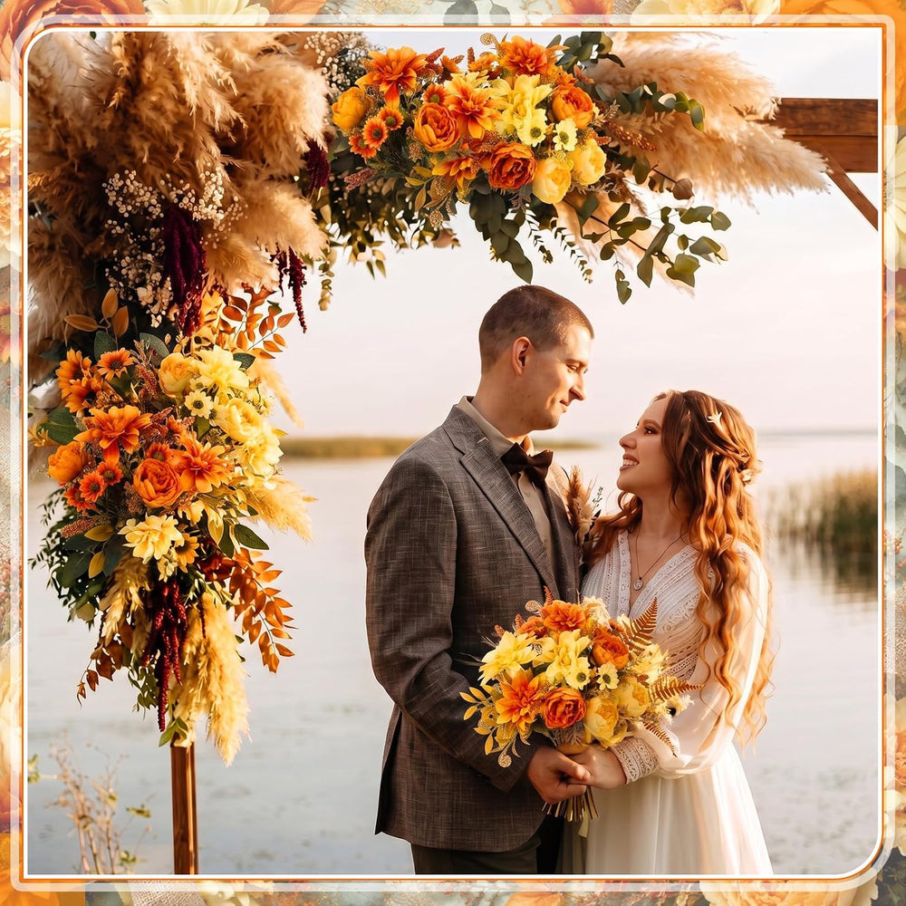 8 Bundles Fall Artificial Flowers Bouquet