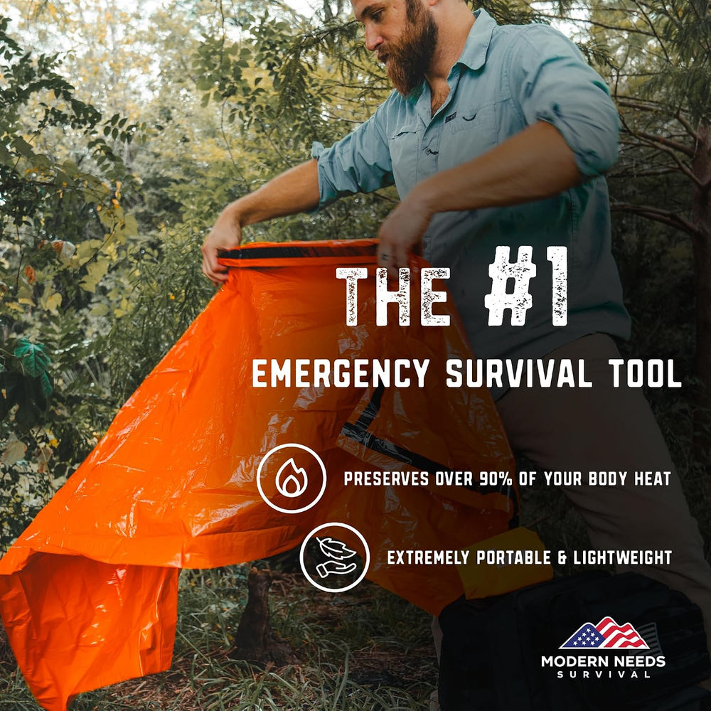 MODERN NEEDS Emergency Sleeping Bag Survival | Emergency Blanket, Bivy Sack &...