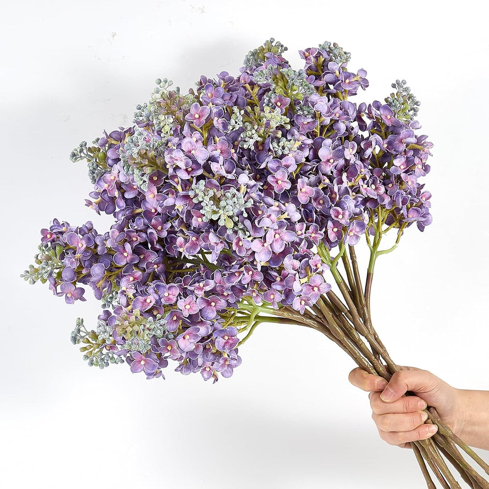 4PCS 25.6inch Lilac Artificial Flowers Purple Fake Delphinium Long Stem Silk ...