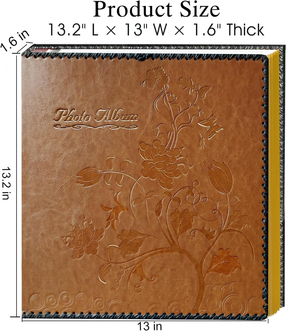 Brown Large Self-Adhesive Photo Album, PU Leather Cover