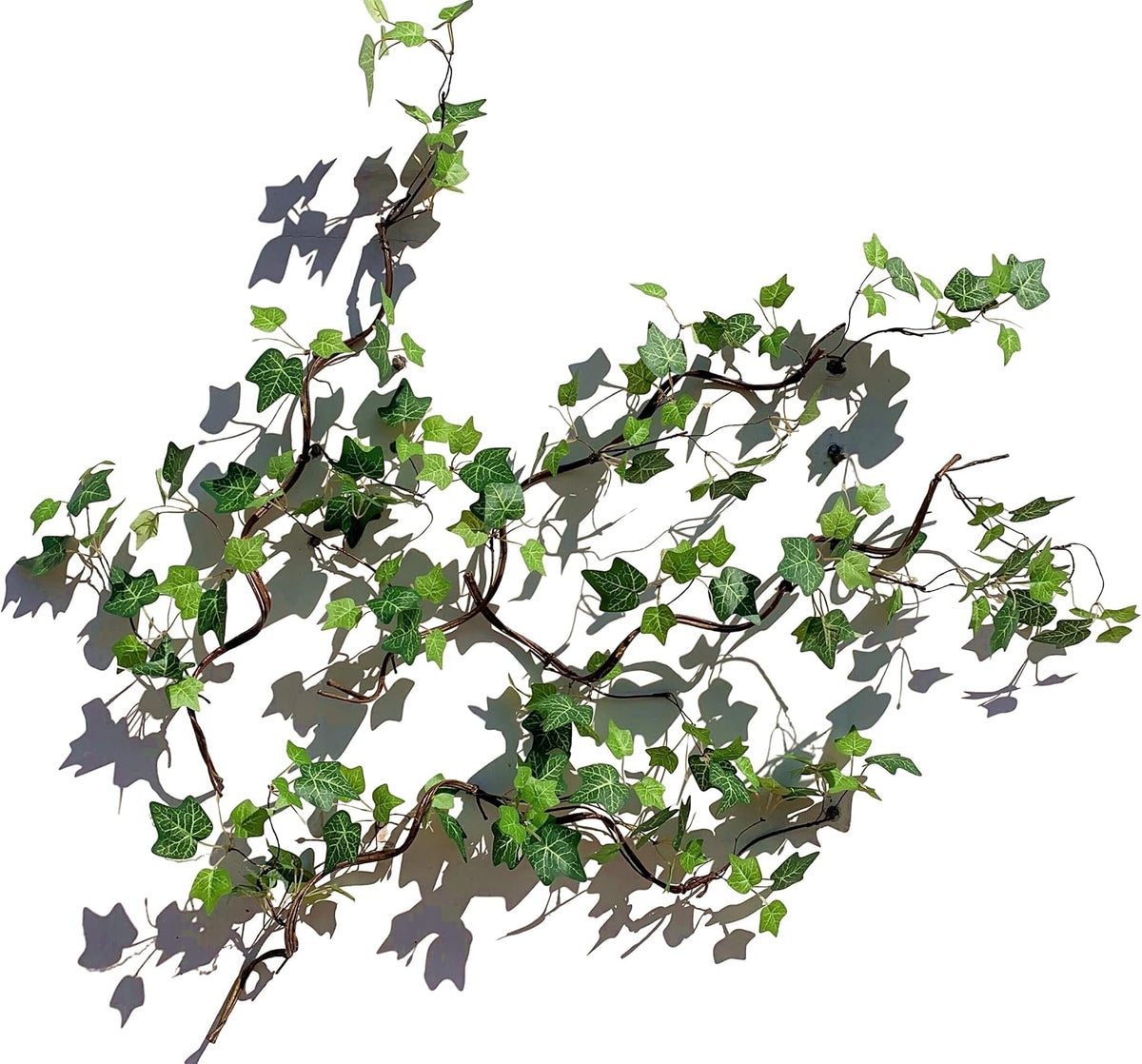 Artificial Rattan Tree Vines with Creeper Leaves Climbing Ivy Branches Grapevines UV Resistant Greenery Garland for Home Garden Landscape wall Hanging Climber Habitat Decor 43” (Green - Pack 4)