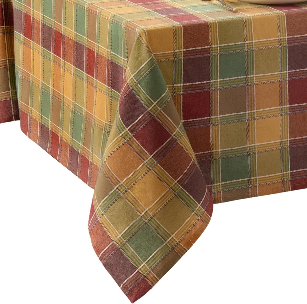 Threadmade Autumn Acres Plaid Tablecloth, Multicolor - 60" W x 120" L