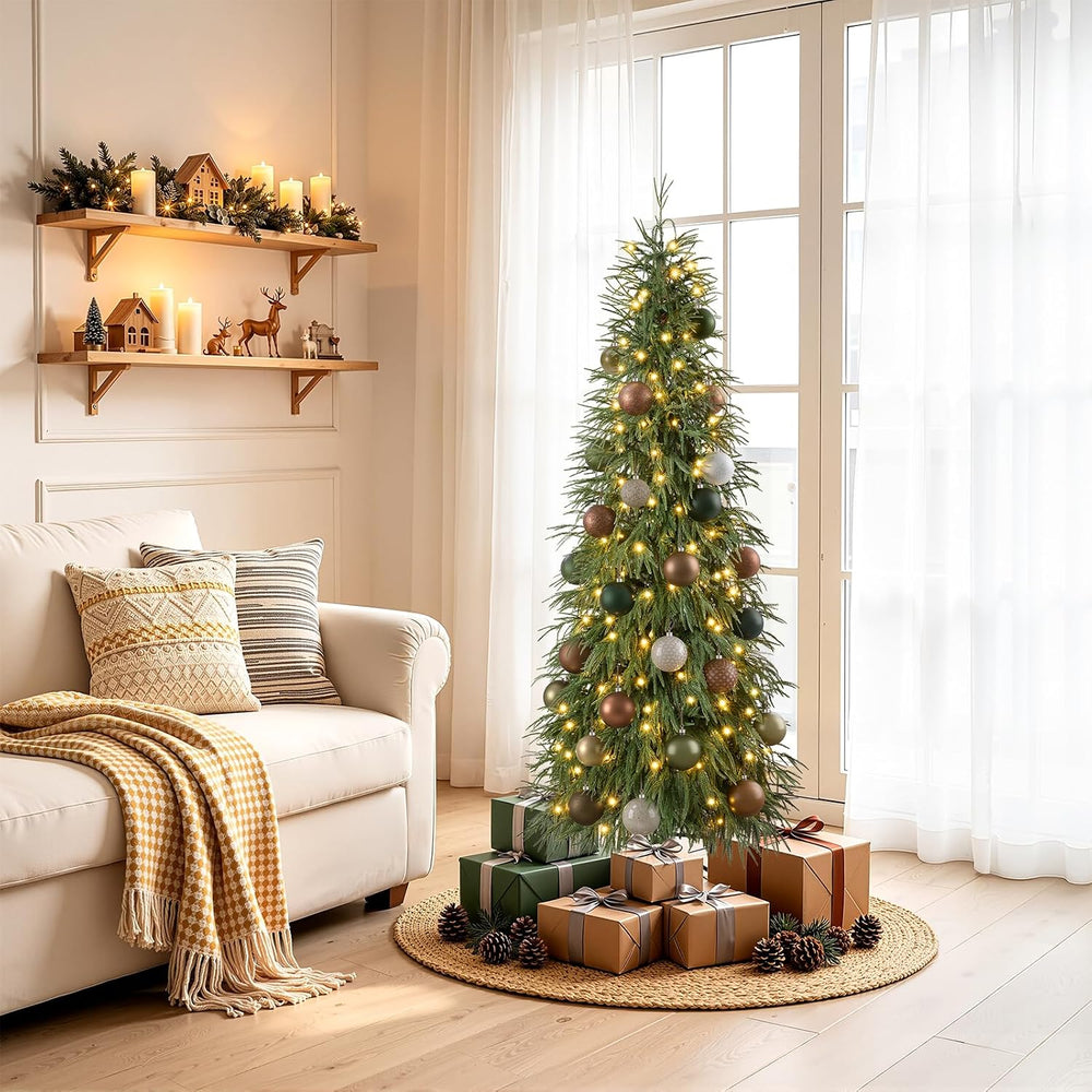 7ft Norfolk Pine Artificial Christmas Tree with Lights
