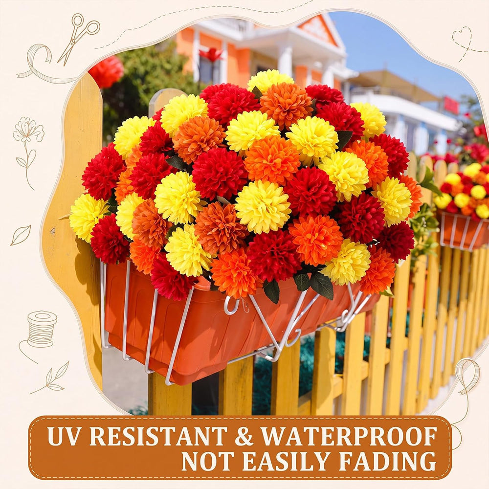 Norme 24 Pcs Artificial Fall Flowers for Outdoors 25.6 Inch Fake Mums
