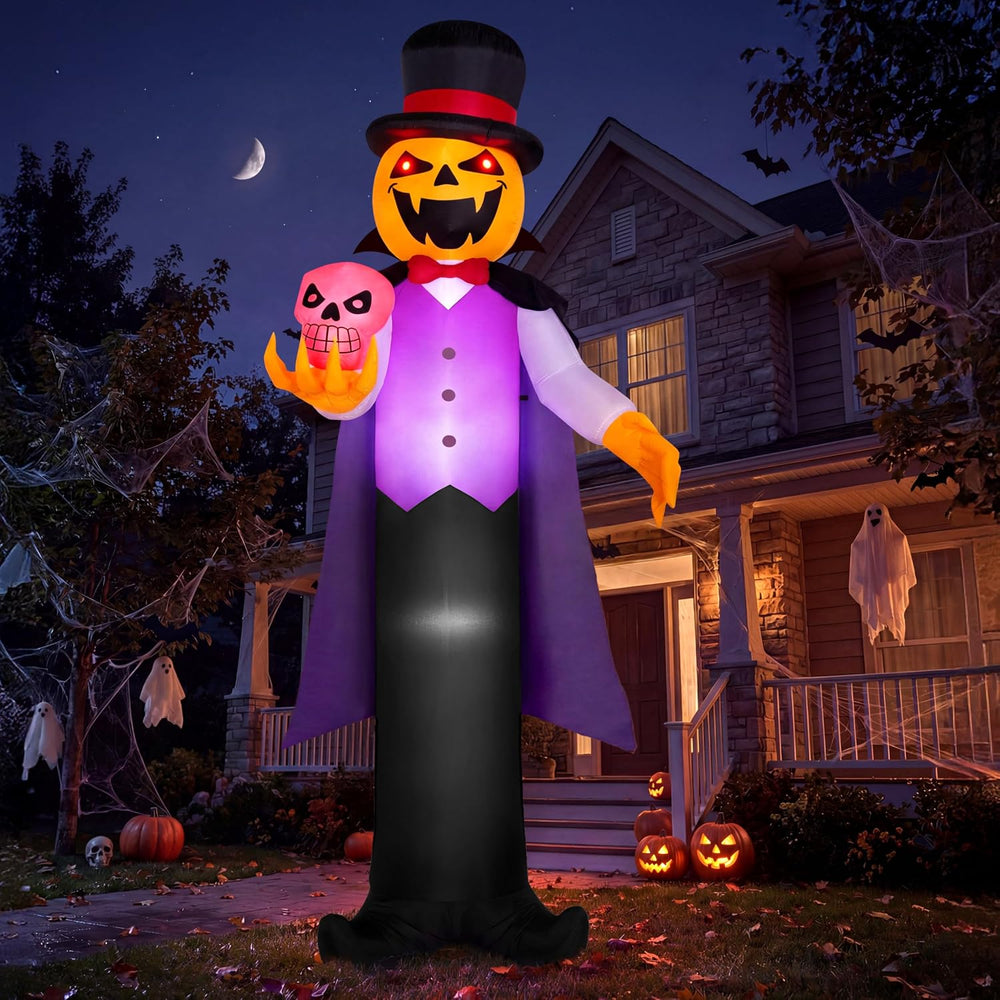 Joiedomi 12FT Giant Halloween Inflatable Pumpkin Ghost Vampire with Skull, Ha...