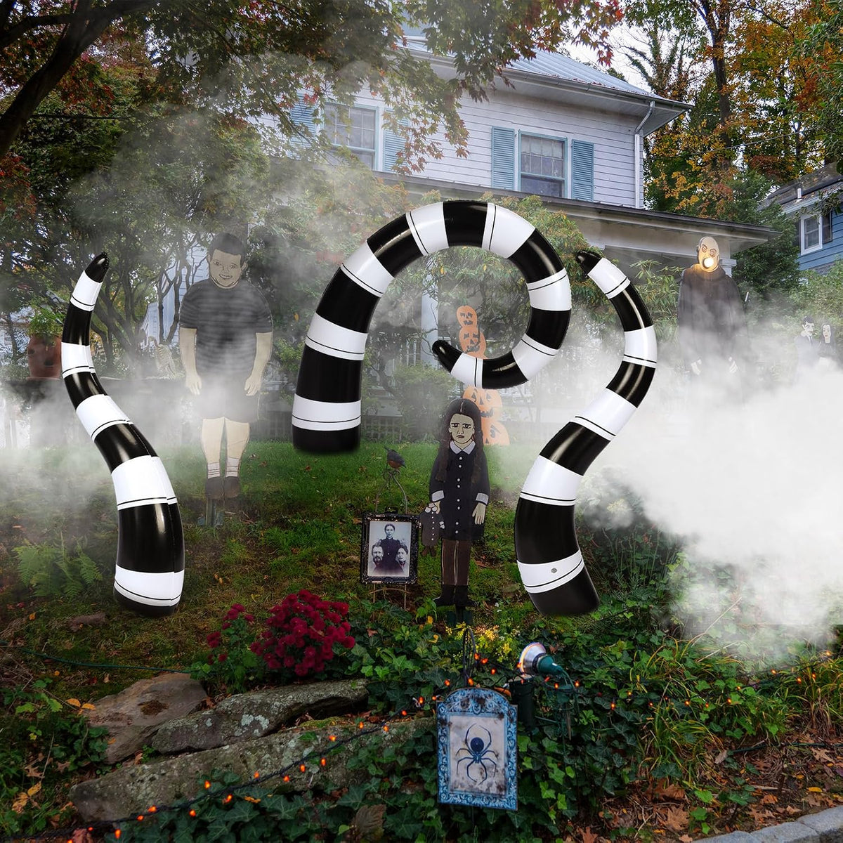 jetec 3 pcs halloween worm inflatable decorations large on a desk or shelf