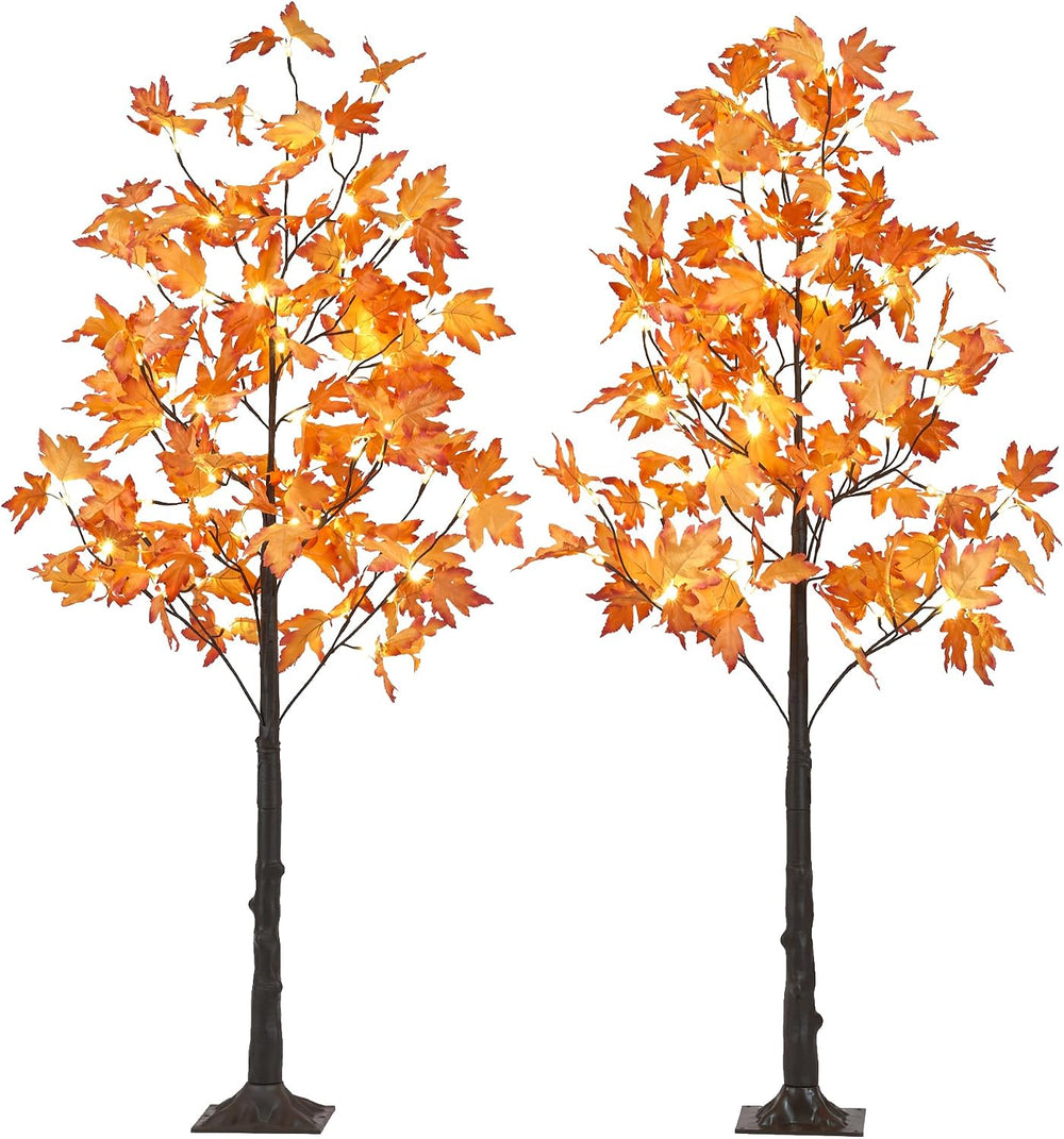 5FT LED Lighted Maple Tree 2-Pack for Indoor Outdoor Home Décor