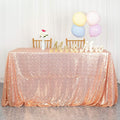 ShinyBeauty Rose Gold Table Cloths for Party 2 Packs, 72X72 Inch Sequin Tablecloths Square Glitter Table Cloth Overlay Rose Golden Tablecloths Rectangular for Wedding, Birthday Tables