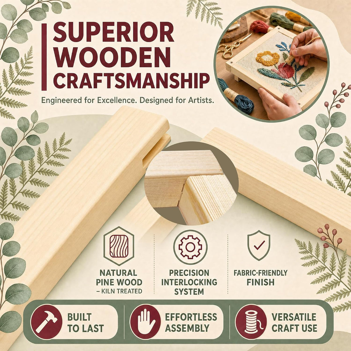 ecoiou 20 stretcher bars 5 standard size for, close-up detail