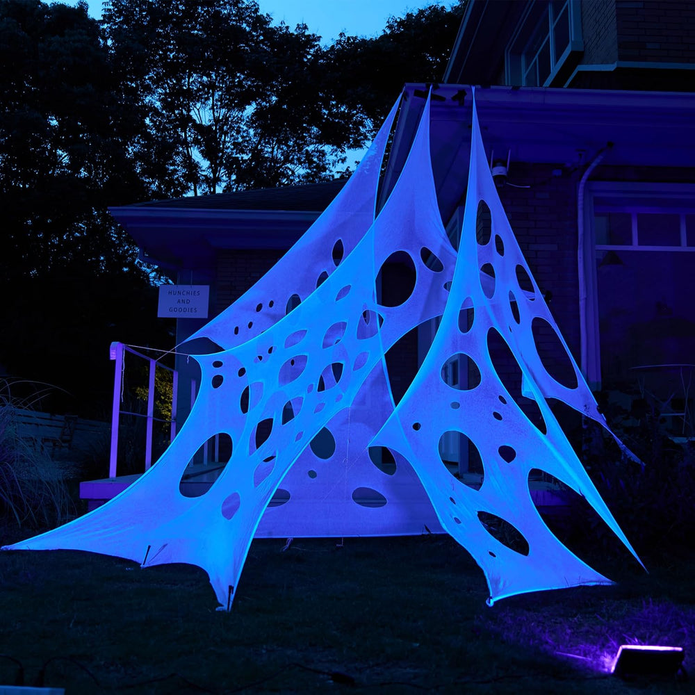 JOYIN 1000sqft Halloween Spider Web Decoration Outdoor, Glow-in-the-Dark Gian...