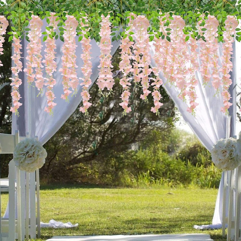 U'Artlines 24 Pack(Total 43.2 Feet) Artificial Fake Wisteria Vine Rattan ...
