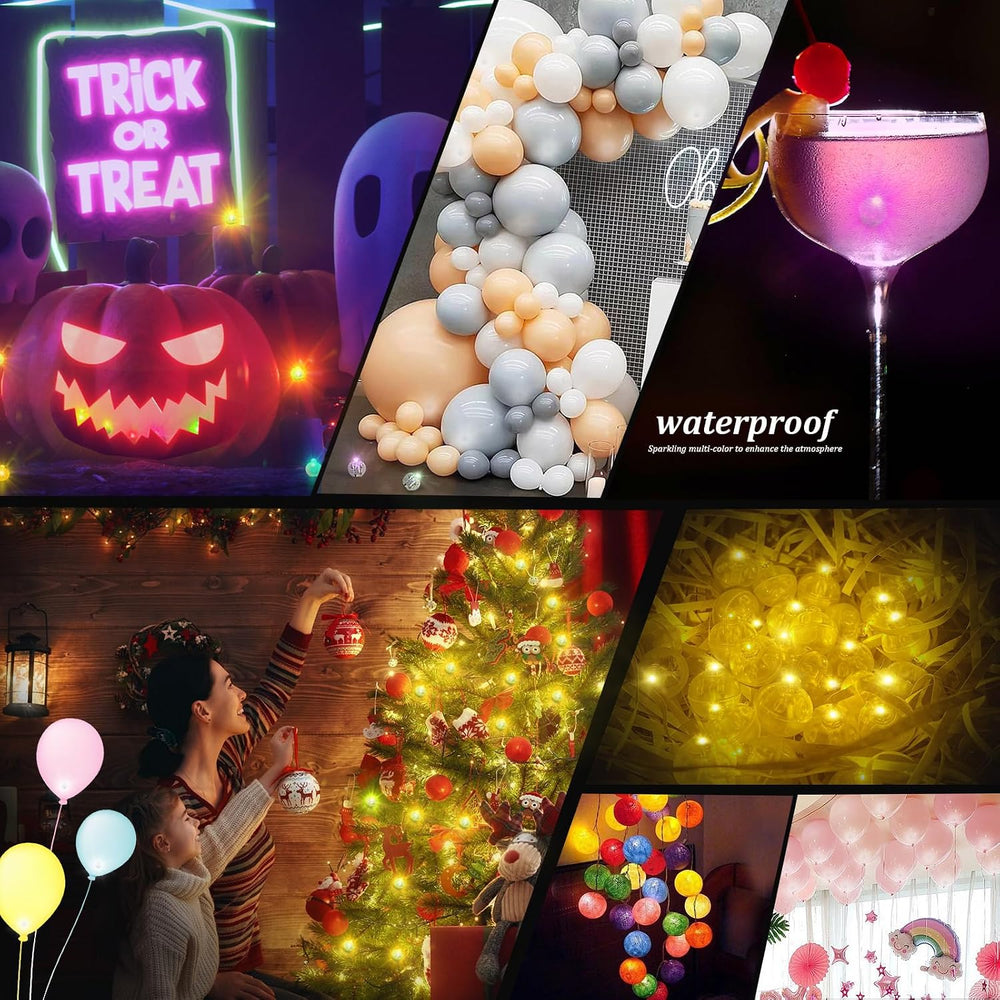 200pcs Yellow LED Balloon Light, Tiny Led Lights Round LED Ball Lamp for Ball...